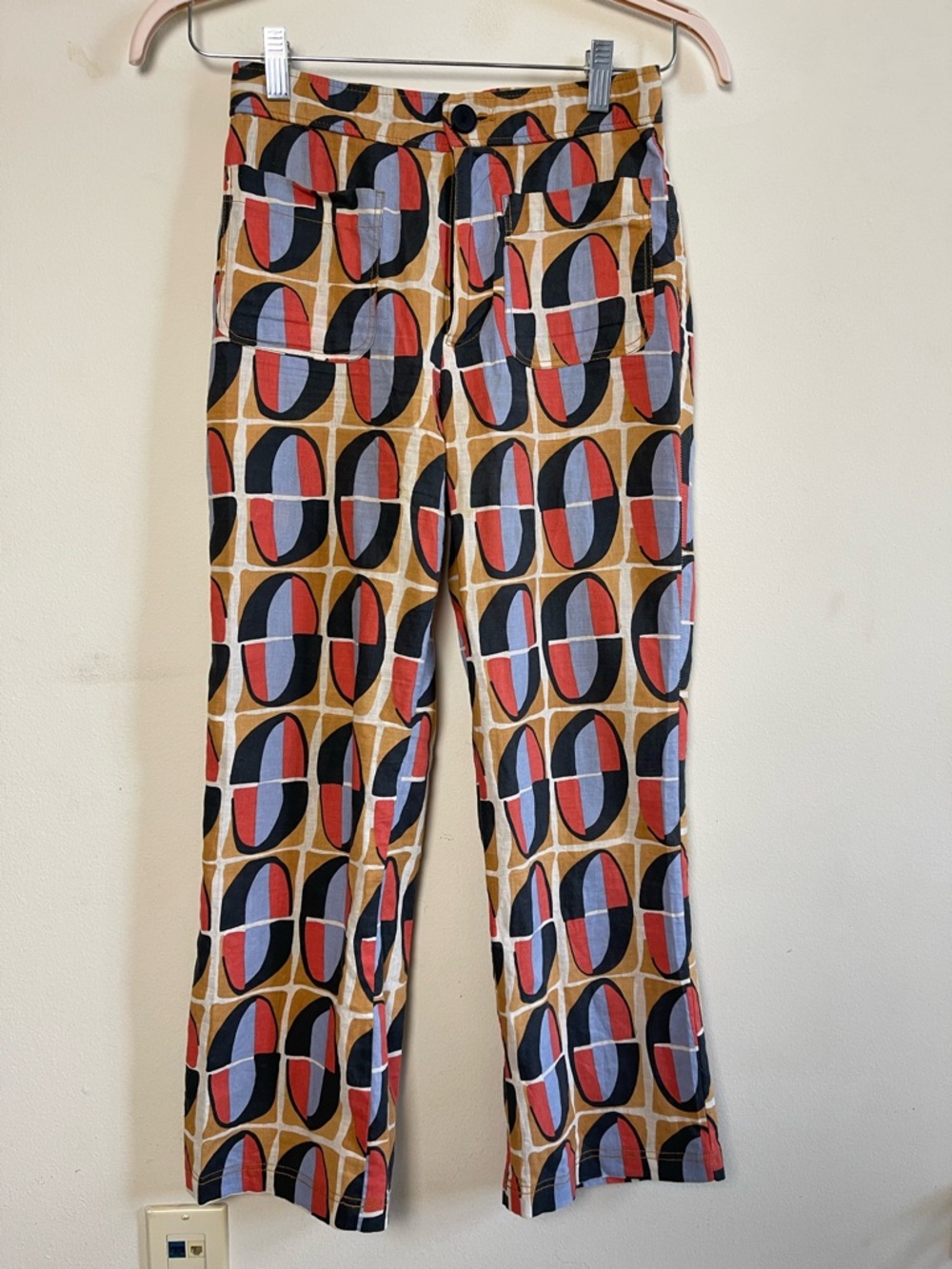 Zara Multicolor Retro Oval Print Trousers
